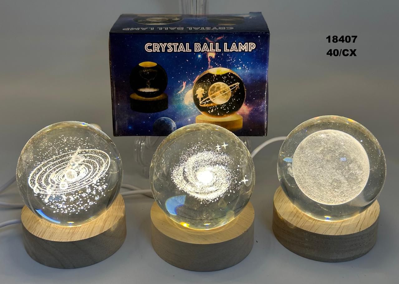 Lámpara esférica de cristal en 3D